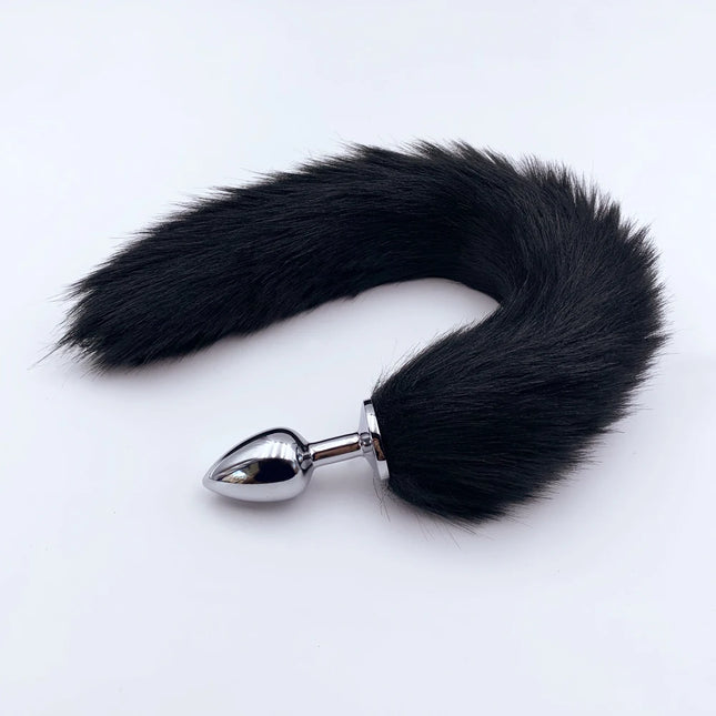 Metal Anal Plug with Faux Fox Tail, Cosplay Role Play Butt Plug, Adult Sex Toys for Men Women Couple, Anal Training Adult Products
