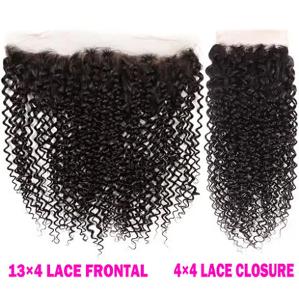 13x4 Transparent HD Lace Frontal Closure Straight Water Wave Kinky Curly 4x4 Lace Closure Only Virgin Human Hair Preplucked