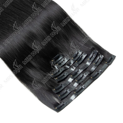 Invisible Clip In Hair Extension Injected PU Tape Weft Clip in Human Hair Extension 7Pcs/set 12-24inch 100G 120G Clip On Hair