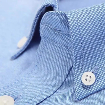 Men's Long-Sleeved Shirt Made of Oxford Fabric, Suitable for All Seasons, Trendy and Versatile, Perfect for Daily Office Wear.
