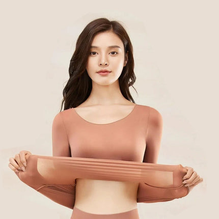 2 Pieces Women Thermal Underwear Trousers Suit Skin Care Clothes Autumn Clothes Seamless Thermo Clothing Top Tights