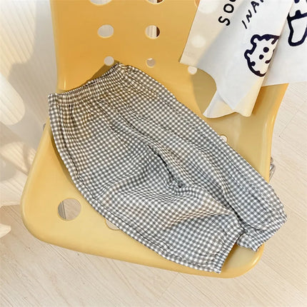 Kids Trousers Baby Summer Korean Bottoms Girls Cartoon Muslin Bloomer Children Casual Elastic Waist Playwear Fashion Clothing