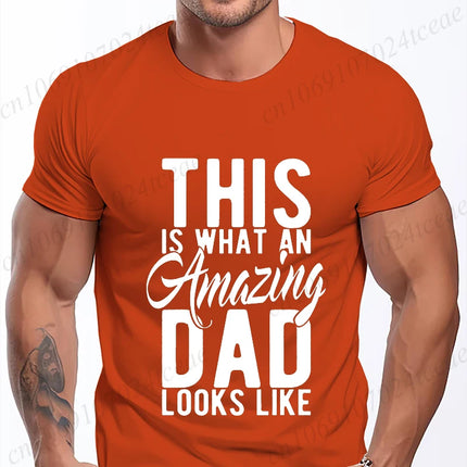 Mens Street T Shirt Best Dad Ever for Amazing Dad Funny Fathers Day Tees Summer Classic Men's T-shirt Street Oversized Clothing
