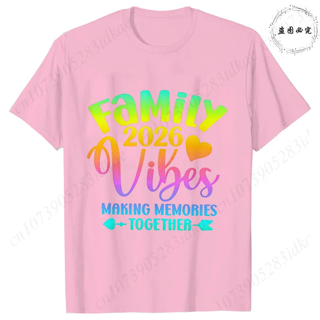 2026 Family Vacation Matching T-shirts Making Memories Together Gradient Print Tops Summer Trips Cruise Holidays Women Clothing