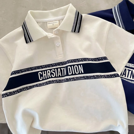 Boys' Summer  irt ort Sve Thin Cotton Polyester Sweat Absorption Loose Fit Basic Paaging M Children's Clothing