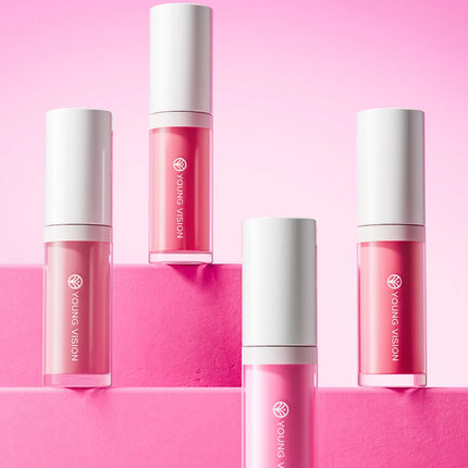 YOUNG VISION 3-Color Beauty Sponge + Liquid Blush Silky Velvet Pink Liquid Blush Natural and Easy to Blend Cosmetics