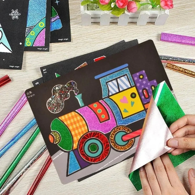 1Set DIY Cartoon Magic Transfer Painting Crafts for Kids Arts and Crafts Toys Children Creative Educational Learning Drawing Toy