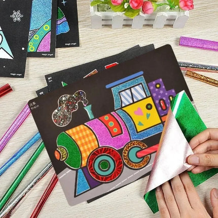 1Set DIY Cartoon Magic Transfer Painting Crafts for Kids Arts and Crafts Toys Children Creative Educational Learning Drawing Toy