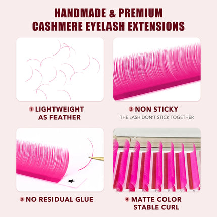 32Rows Purple Color Classic Eyelash Extensions Fluffy Eyelashes Mixed Tray Volume Eyelashes Abonnie Lash