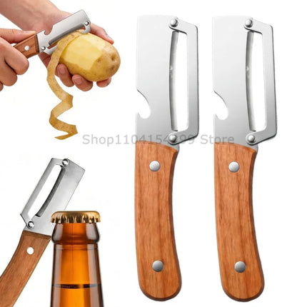 Wooden Handle Paring Knife High Appearance Kitchen Special Fruit Planer Sugarcane Paring Knife Household Thick Scraping Tools