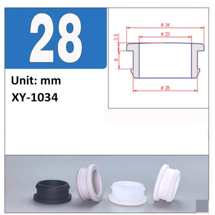 Black Silicone Rubber Snap-on Grommet Hole Plugs End Caps Bung Wire Cable Protect Bush 4.5mm-30mm