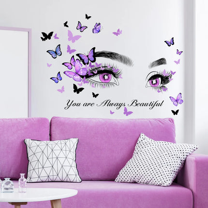 1pc Butterfly & Figure Graphic Wall Sticker, Modern Self Adhesive Wall Art Decal for Home Decor Vinyl Decal Refresh Your Home