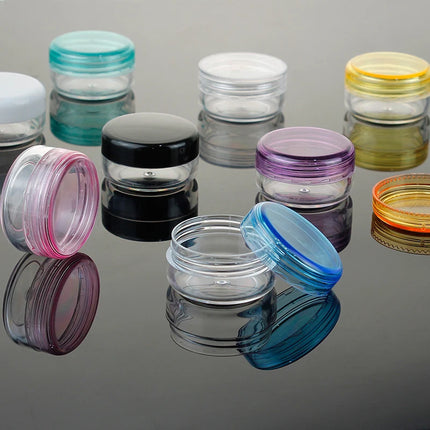 70/105pcs 3ml Empty Plastic Cosmetic Makeup Jar Pots 3g Transparent Sample Bottles Eyeshadow Cream Lip Balm Container with Cap