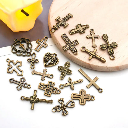 20/100 Styles Antique Silver Crosses - Perfect for Handmade Jewelry like Necklaces, Bracelets & Earrings"