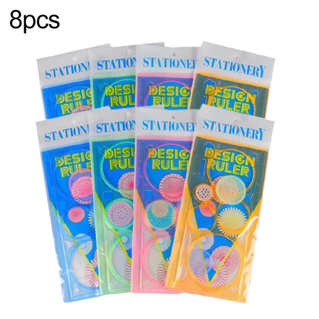 1/4/8PCS Children Painting Template Creative Gears Geometry Spirograph Drawing Stencils Set Art Crafts Kids Educational Toy TMZ