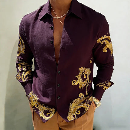 2026 Men's Linen HD 3D Printed Shirt Casual Long Sleeve Button Designer Shirt Hawaiian Outdoor Wedding Party Clothes for Men