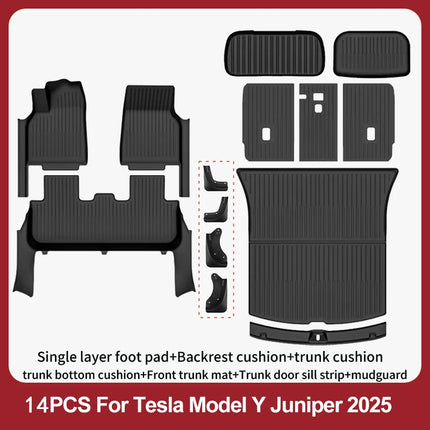 Floor Mats For 2025-2026 Tesla Model Y Juniper Premium/Performance TPE Floor Liner& Accessories Full-Door Sill Protective Cover