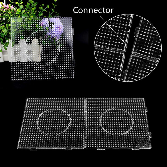 1/4/9pcs 5mm Large Square Fuse Beads Pegboards Plastic Beads Boards with Ironing Paper, Beads Tweezers for Kids Craft Beads