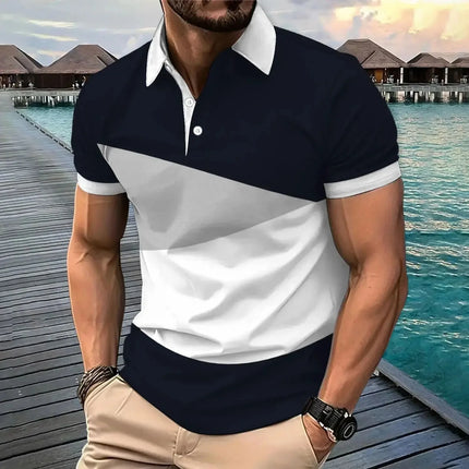 The New Men's Short Sleeved POLO Shirt for Spring and Autumn Fashion and Comfort with 3D Pattern Printing