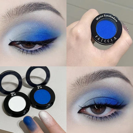 Black and Red Combination Eye Shadow Set Punk Goth Smoke Style Matte White and Blue Eye Shadow Set Eye Makeup Cosmetics 2pcs/set