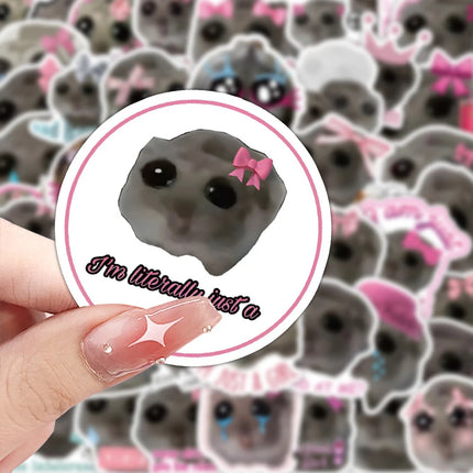 10/30/60pcs Kawaii Cartoon Sad Hamster Meme Stickers Cute Decoration Sticker Luggage Scrapbook Phone Graffiti Decal for Kids Toy