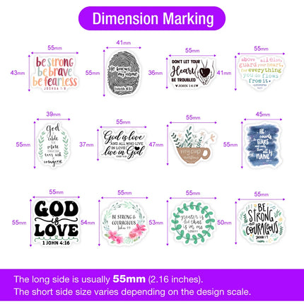 Inspirational Bible Verses Scripture Gospel Stickers Gift Decal for Laptop Phone Scrapbook Luggage Bottles Decorative Waterproof