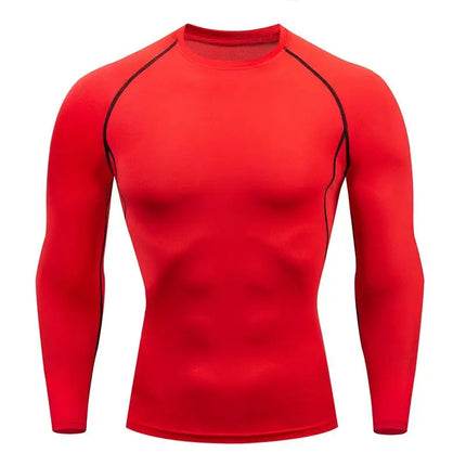 Compression Shirt Men Solid Dry Fit Long Sleeve Sportswear For Male Gym Clothing Running Fitness Tee Training Workout Muscle Top