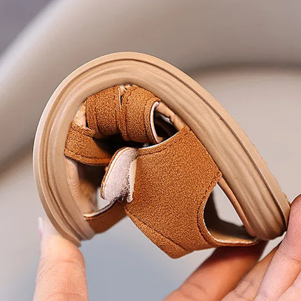 1-6 Years Children Summer Outdoor Beach Shoes Girls Princess Vintage Suede Sandals for Kids Boy 2025 New Arrival Footwear I01121