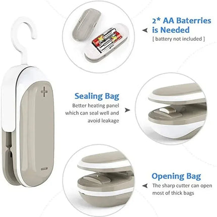 1 Pack Sealing Machine Mini Portable Sealing Clip Hand Pressure Heat Sealing Machine Food Fruit Snacks Preservation Small Tools