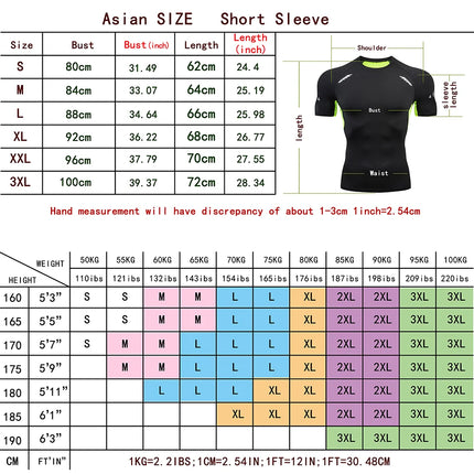 Men's T-Shirt Running Sport T Shirt Men Compression Top Tee Fitness Quick Dry Tight Training Gym Sport Running Shirts Men Jersey