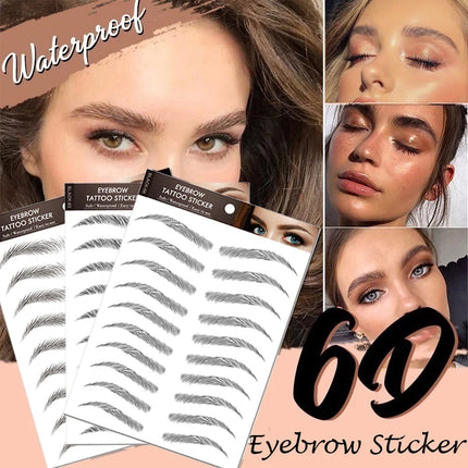 6D Hair-like Eyebrow Sticker Water-based Brow Tattoo Stickers Long Lasting Waterproof Nutural Enhancers False Eyebrows Cosmetics