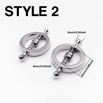 BDSM 1 Pair Metal Nipple Clamps Adjustable Breast Spring Clamps Bondage Sex Slaves Nipple clips Adult Sex Toys For Woman