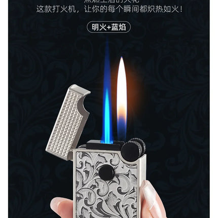 JOBON New Style Direct-jet Visible Transparent Gas Chamber Inflatable Lighter Windproof Men's Metal Cigarette Lighter Gift