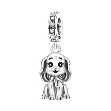 Hot Sale 925 Sterling Silver Puppy Beads & Teddy & Golden Retriever Dangle Charm Fits Bracelet Beloved Pet Pendant Gifts