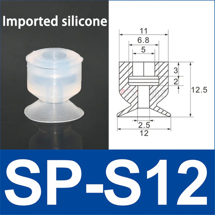 10Pcs Industrial robotic arm small vacuum suction cup single-layer SP double-layer DP three-layer MP silicone strong suction cup