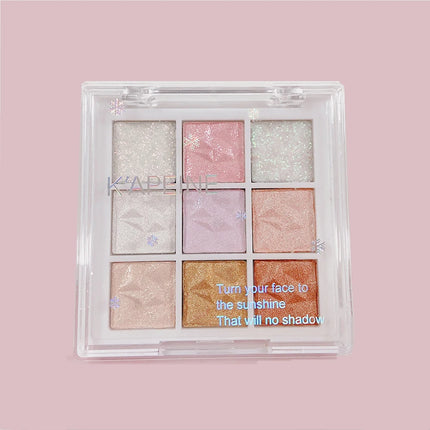 9-Color Snowflake Diamond Eyeshadow Palette Rose Pink Glitter Flash Polarization Highlighter Brightening Shiny Eye Makeup Tools