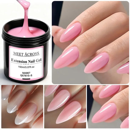 150ml Large Capacity Quick Extension Nail Gel Polish Nude Pink Milky White Builder Nail Art Varnish Manicure DIY Nail Supplies