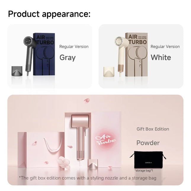 DOCO Hair Dryer 75m/s High Speed 200 Million Negative Ions Hair Care 110000 Rpm Professional Lightweight Home Travel Gift