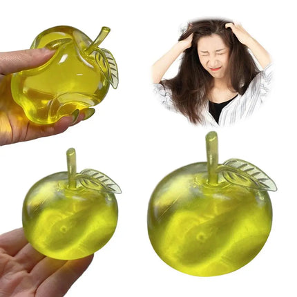 Squishy Green Apple Stress Relief Toy Soft Transparent Slow Rebound Squeeze Toy Decompression Fidget Toy for Adults & Kids