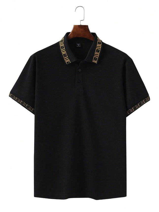 The new men's short-sleeved POLO shirt for summer 2025 features a casual fashionable and breathable 3D pattern print