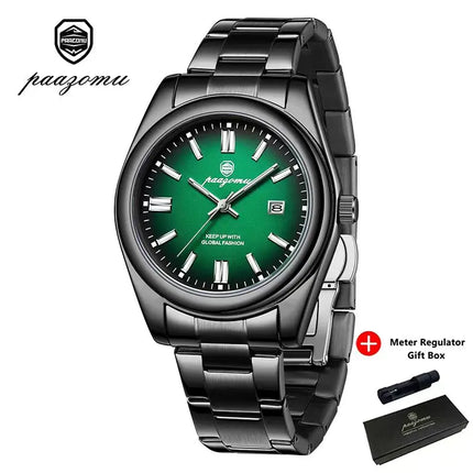 PAAZOMU Fashion Round Quartz Man Clock Waterproof Luminous Date Stainless Steel Watches For Men Luxury Business Men Wristwatch