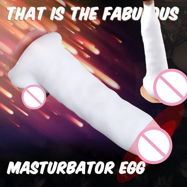 Soft Realistic Penis Extender Sleeve Massager Extender Sheath Pocket Pussy Male Stroker Masturbator Vagina Egg Sex Toys for Men