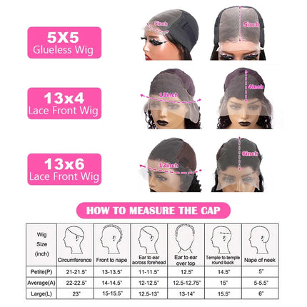 250 Density Human Hair Body Water Wave 5x5 Glueless Lace Frontal Wigs 13x6 HD Lace Front Wig 40 Inch Natural Black Clourse Loose