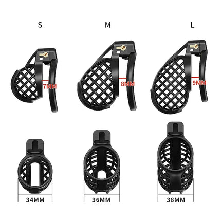 Breathable Chastity Cage for Men with 6  Rings Copper Lock Male Chastity Device BDSM 3 Size Cage Penis Exercise Bondage Sex Toys