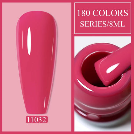 Parkson 8ml HEMA TPO FREE Color Gel Nail Polish Nude Pink Red Green Collection Nail Gel Polish Glitter Soak Off UV LED Gel
