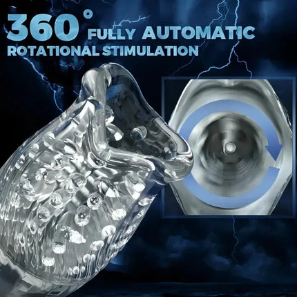 Automatic Male Masturbator Cup Rotation Silicone Vagina Vibrator Masturbation Erotic Sex Toy for Men Mastubator Blowjobs Machine