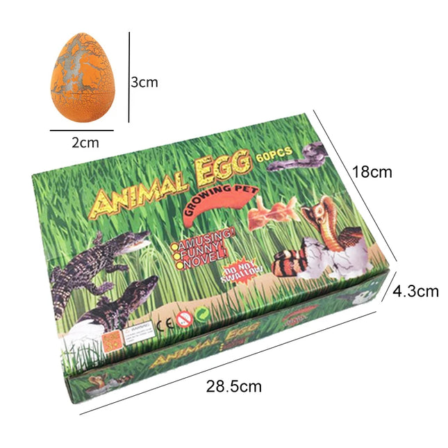 60pcs Hatching Dinosaur Eggs with Box Mini EVA Children Puzzle Toys Animal Eggs Novelty Quirky Toy Birthday Party Supplies TMZ