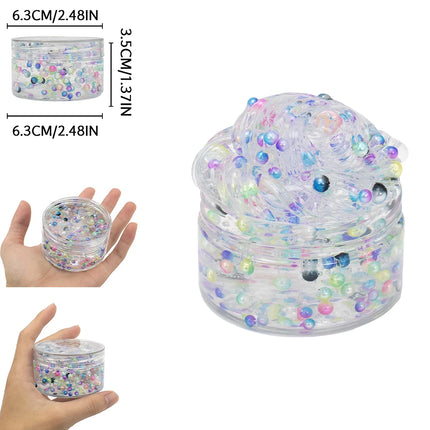 120ML Color Ball Crunchy Fluffy Crystal Slime Kit,Party Favor Gifts, Prizes for Kids Classroom, Super Stretchy Anti-Stress Toy ﻿