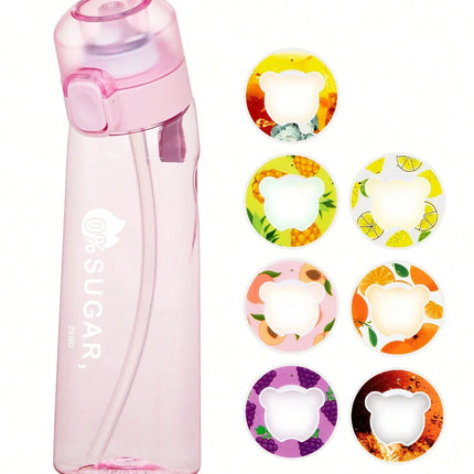 1pc 1000ml Air Flavored Water Bottle With 1pc Random Flavor Pods Sports Straw Cup Tritan For Outdoor Sports Fitness BPA Free