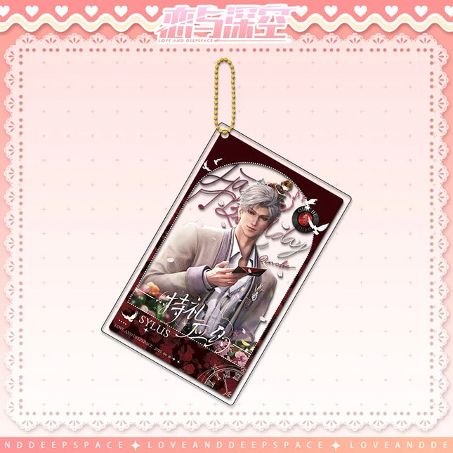 Love and Deepspace Sylus Acrylic Stand Keychain Brooch Figure Caleb Keyring Badge Flowing Sand Ticket Root Bookmark Desk Decor